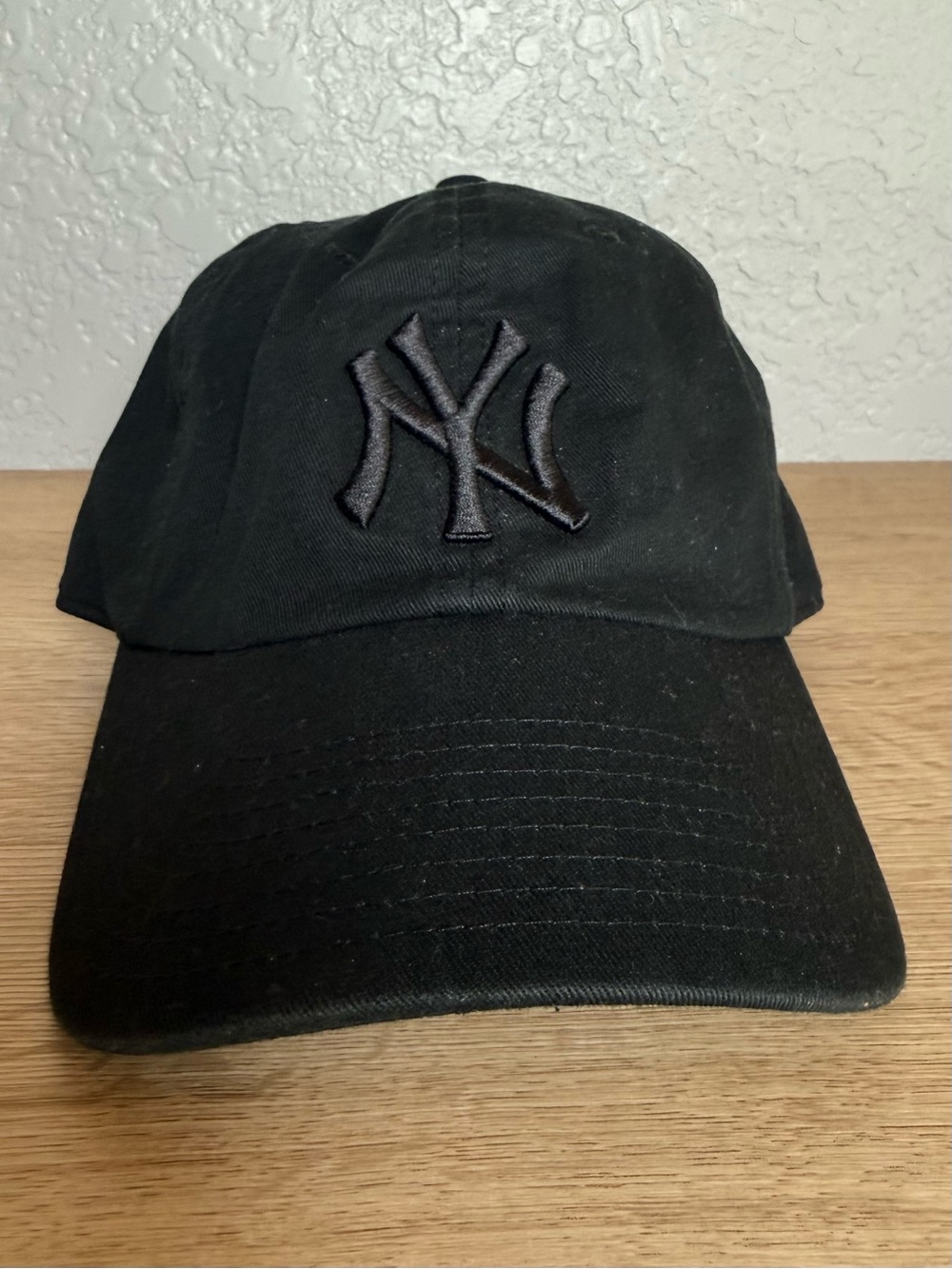 Black Embroidered NY Cap